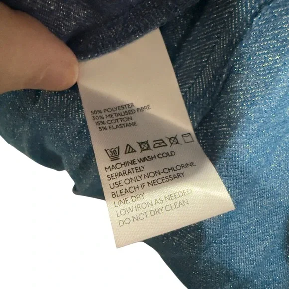 Free People Metallic Pleated Halter Dress Blue Size Large - Picture 3 of 8